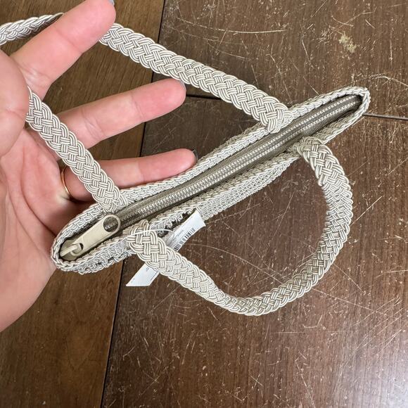 Kathie Lee VINTAGE Woven Hand Bag Taupe Greige Tan MINI - Picture 4 of 9